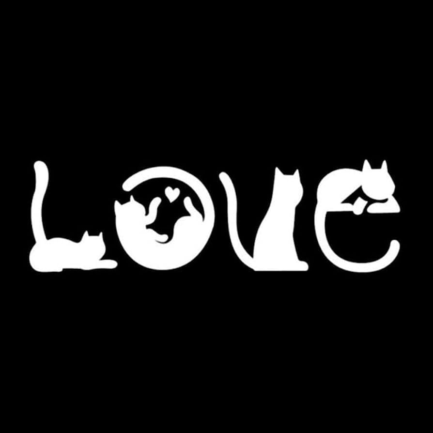 Amazon.co.jp: KOYOKOMA カーステッカー 猫 LOVE シルエット